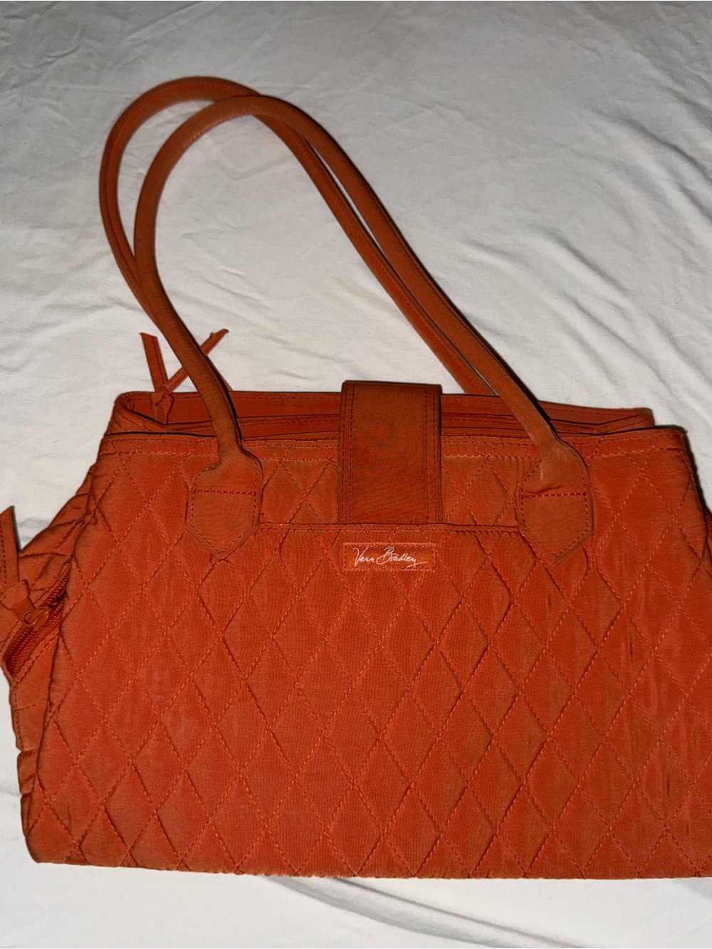 Vera Bradley Diamond-Quilted Burnt Orange Tote